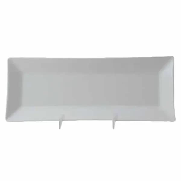 Thunder Group 29110WT Classic White 10-1/4" x 4" Rectangular Melamine Plate | Case of 12 — main image