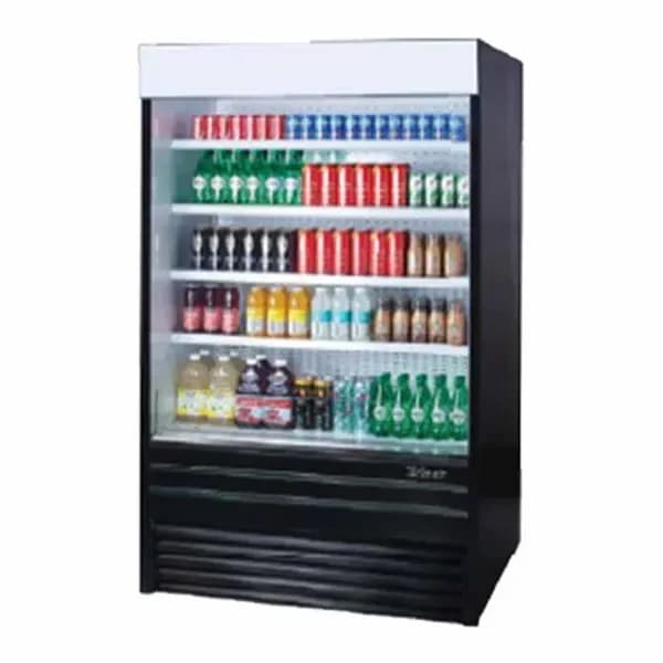 Turbo Air TOM-48EB-N Black Vertical Air Curtain Open Display Merchandiser 48"W — main image