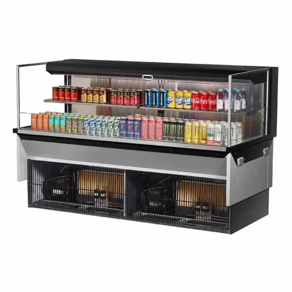 Turbo Air TOM-72L-UF-B-2SI-N Black Drop-In Open Display Case Merchandiser 71-7/8"W — view 2