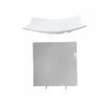 Thunder Group 24012WT Classic White 12-3/8" x 12-3/8" Square Melamine Flare Plate | Case of 12 — view 6