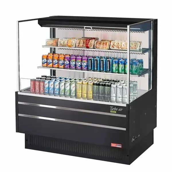Turbo Air TOM-48L-UF-B-3S-N Black Horizontal Open Display Case Merchandiser 46-3/4"W — main image