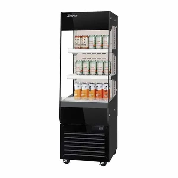Turbo Air TOM20-60N-B Vertical Black Open Display Case Merchandiser 19-5/8"W — view 2