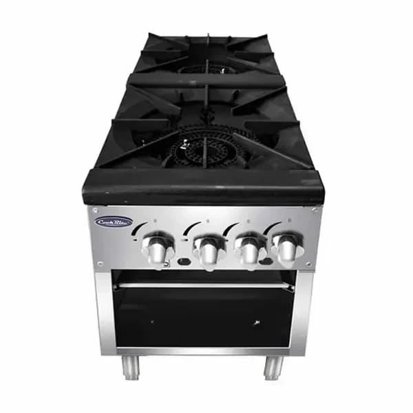 Atosa ATSP-18-2 160,000 BTU Gas 2-Burner Stock Pot Range 18"W — main image