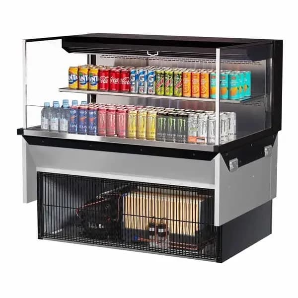 Turbo Air TOM-48L-UF-B-2SI-N Black Drop-In Open Display Case Merchandiser 47-7/8"W — main image