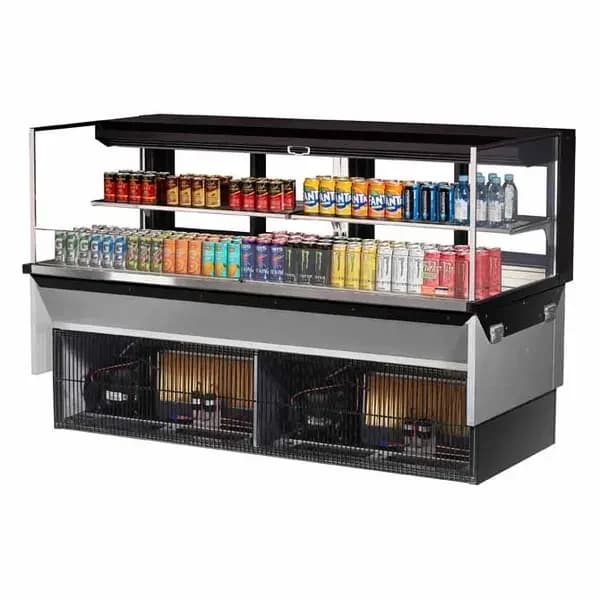Turbo Air TOM-72L-UFD-B-2SI-N Black Drop-In Open Display Case Merchandiser 71-7/8"W — view 2
