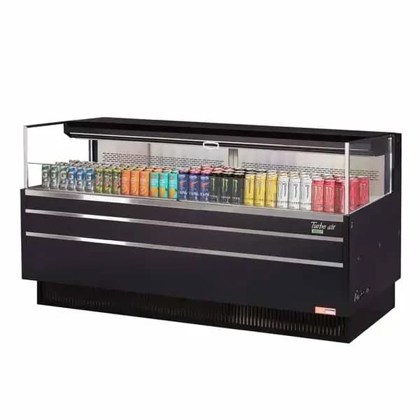 Turbo Air TOM-72L-UF-B-1S-N Black Horizontal Open Display Case Merchandiser 70-3/4"W — view 2