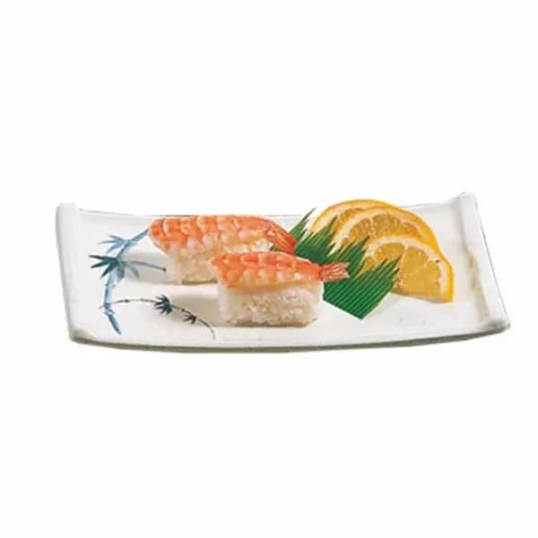 Thunder Group 0011BB Blue Bamboo 8-1/2" x 4-3/4" Melamine Sashimi Platter | Case of 12 — main image