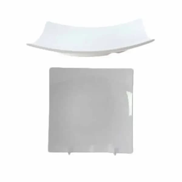Thunder Group 24006WT Classic White 6" x 6" Square Melamine Flare Plate | Case of 12 — view 2